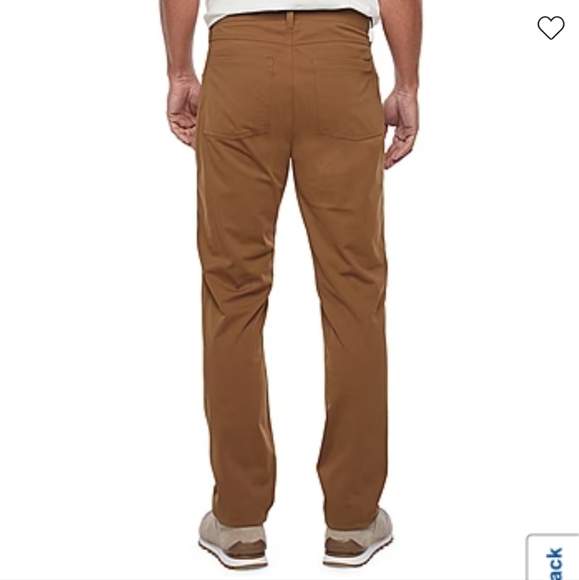 Nwt Stylus 5 Pocket Mens Slim Fit Flat Front Pants in military olive - Picture 2 of 4